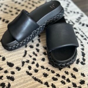 a new day Black Braided Sandals